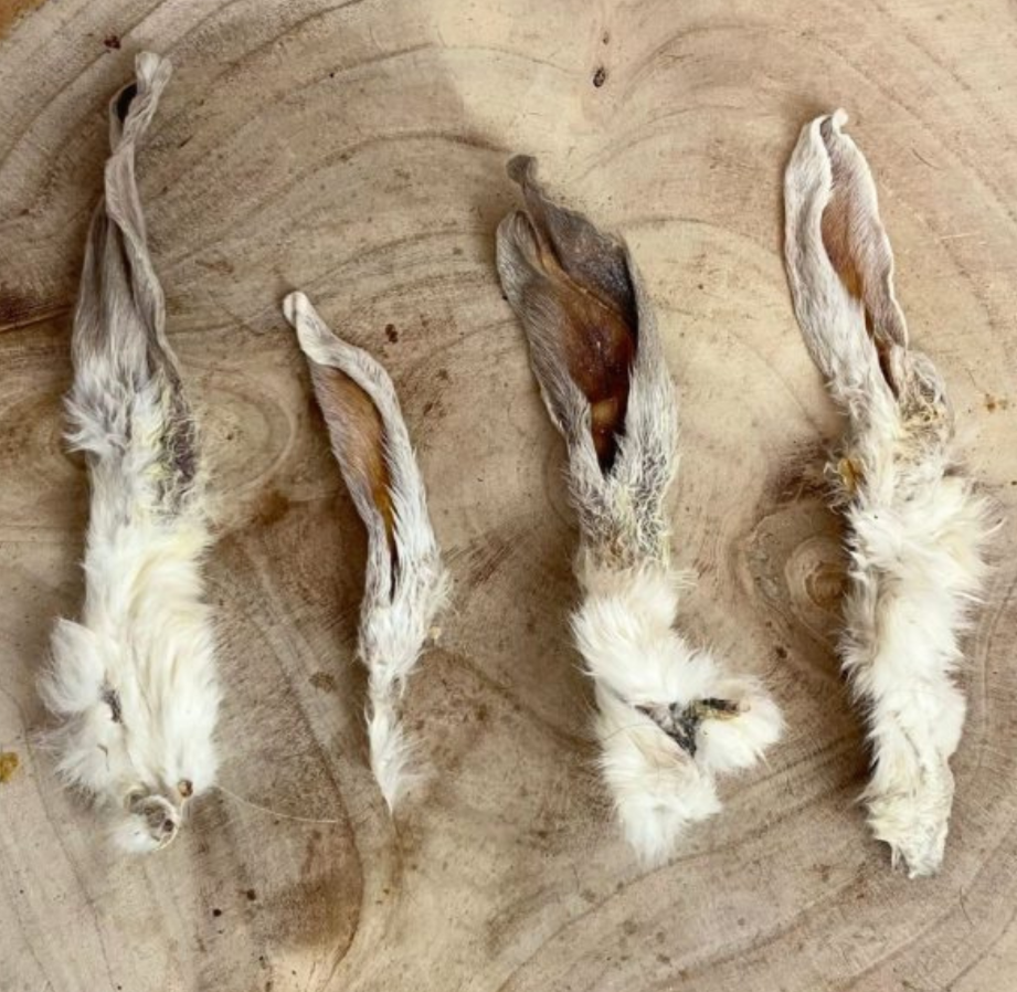 Rabbit Ears With Fur Natural Dog Treats